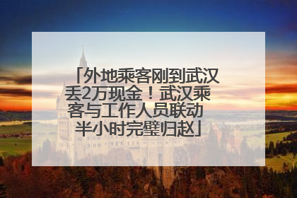 外地乘客刚到武汉丢2万现金！武汉乘客与工作人员联动 半小时完璧归赵